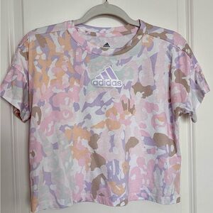 Adidas Pastel 100% Cotton Camo Crop Tee